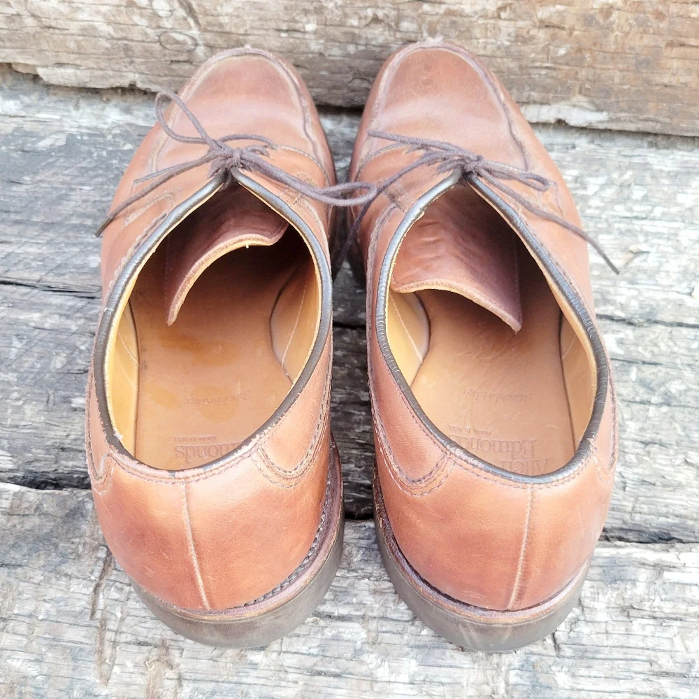 Men's Brown Leather Derby Shoes Allen Edmonds Stockbridge Size‎ 9.5 D Shoes
